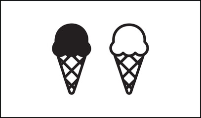 Ice cream vector outline and silhouette design