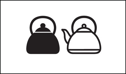 Kettle vector outline and silhouette design
