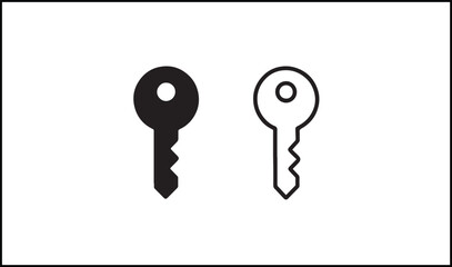 Key vector outline and silhouette design