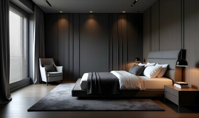Minimalist Bedroom Interior in Neutral Tones