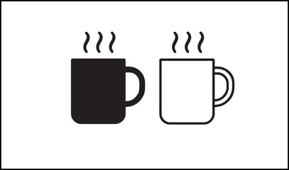 Mug vector outline and silhouette design