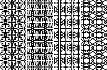 Fototapeta premium Elegant Black and White Geometric Seamless Patterns for Design Projects