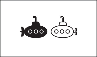 Submarine vector outline and silhouette design