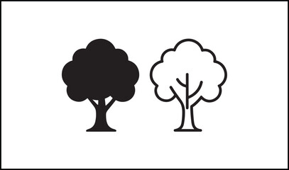 Tree vector outline and silhouette design