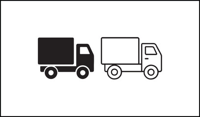 Truck vector outline and silhouette design