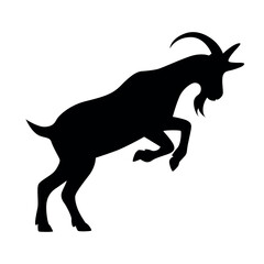 Jumping goat silhouette side view vector art
