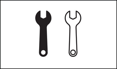 Wrenches vector outline and silhouette design