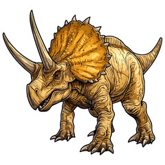 Fototapeta premium triceratops, ancient animal, vector, transparent background, creature, animal, isolated, nature, big, icon, dinosaur, large, safari, wildlife, fauna, dino, jurassic, prehistoric, extinct