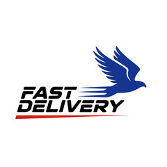 Fototapeta premium Fast Delivery Eagle Symbol Express Shipping Logo