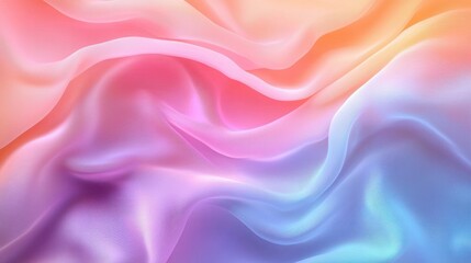 Obraz premium Soft flowing fabric with smooth gradients of pastel pink, purple, blue, and peach colors creating a calming and gentle visual texture