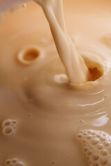 Close up of Masala Tea using fresh milk