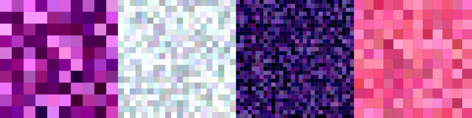 Abstract square mosaic pattern background set