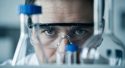 Focused Scientist in Laboratory Examining Samples