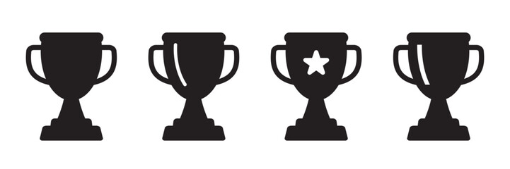 Trophy cup icon, victory cup icon. Trophy icons set.