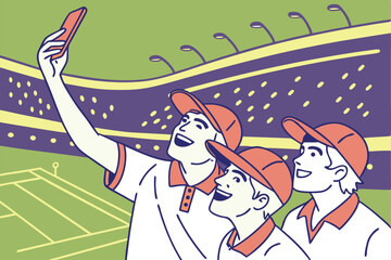 Naklejka premium Tennis Tournament Selfie