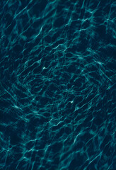 Deep blue and blurry sea waves. Vertical banner. Dark abstract background.