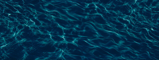 Deep blue and blurry sea waves. Dark abstract background.