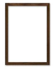 Rectangular picture frame. Old wooden frame, vintage style, with empty space and isolated...