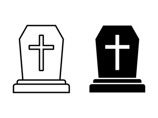 Tombstone icon. Rip grave icon.