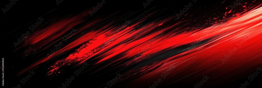 Poster abstract dynamic red and black streaks creating a sense of energy and motion with bright and dark br