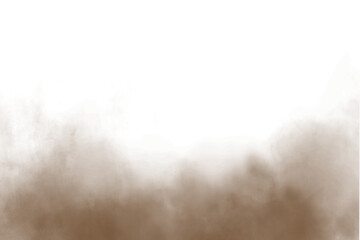 Earth-toned smoke creates a soft haze, like fog or dusty cloud from fine sand. Transparent PNG, Haze for design layers and creative projects