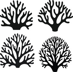black coral sea silhouette vector illustration