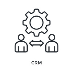 Crm Icon Outline Style. Vector Illustration For Graphic Design
