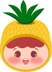 Cute Head Pineapple Happy