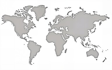 Political blank World Map vector illustration isolated on white background. Editable and clearly labeled layers. High quality