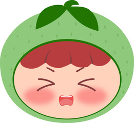Cute Head Melon Scared