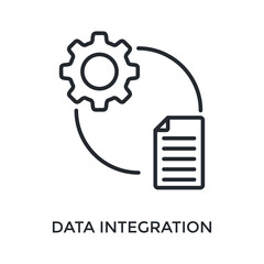 Data Integration Icon Outline Style. Vector Illustration For Graphic Design