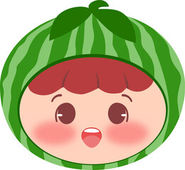 Cute Head Watermelon Happy
