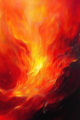 Abstract image of swirling intense flames with bright yellows, oranges, and deep reds conveying energy and motion