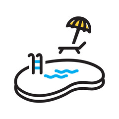 Vector multi color icon for swimming pool