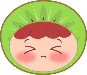 Cute Head Kiwi Sad Eyes Closed