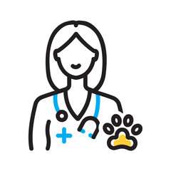 Vector multi color icon for Vets