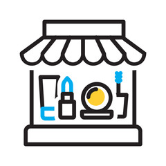 Vector multi color icon for Beauty supply store
