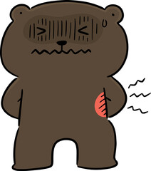 Illustration of bear got backache
