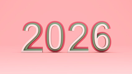 New Year 2026 Creative Design Concept - 3D Rendered Image