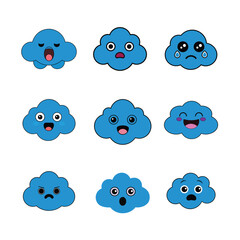 Cute Cartoon Flowers with Expressions