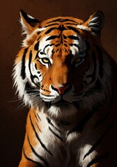 Obraz premium Majestic tiger portrait celebrating international tiger day