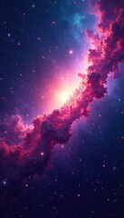 Fototapeta premium Vibrant nebula, swirling galaxies, cosmic dust , blue, red