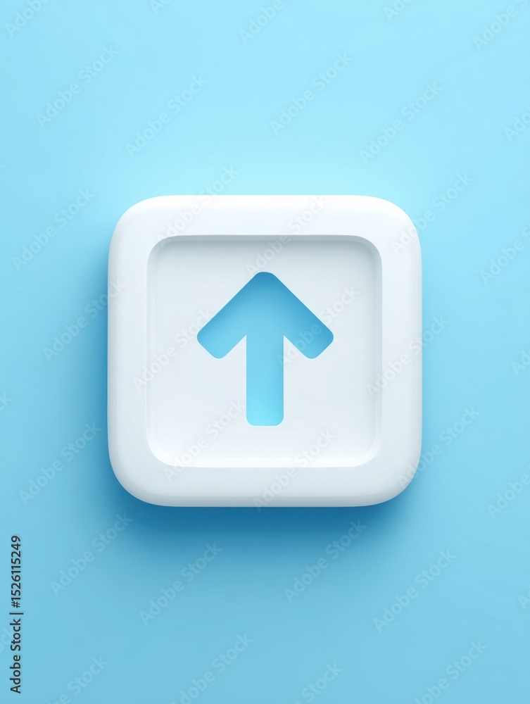 Aufkleber Upload Icon Reflects Digital Communication Challenges With an Open Side and Dynamic Motion on a Vibrant Blue Background