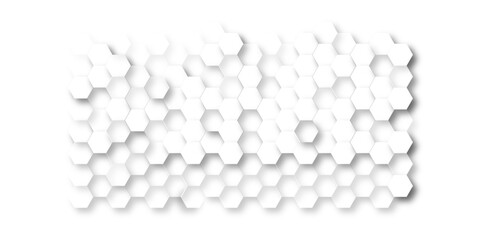 Abstract hexagon white background with shadow .white background Futuristic blue neon honeycombs. Modern technology design. Vector illustration.	