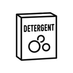 Box of detergent powder closeup. Icon symbol illustration