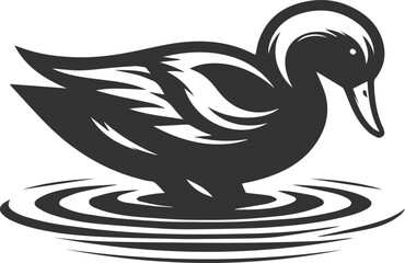 Bird silhouette of a duck vector illustration