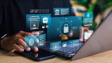 Cybersecurity and AI-driven login system with fingerprint authentication, data encryption, and...
