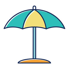 Obraz premium Color beach umbrella vector icon, perfect for icons, cartoons.