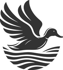 Bird silhouette of a duck vector illustration