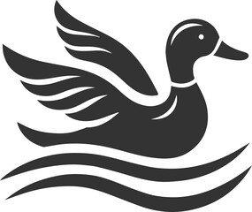 Obraz premium Bird silhouette of a duck vector illustration